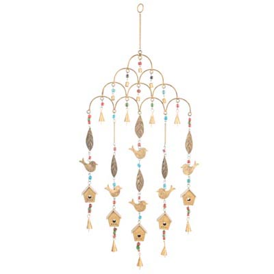 WINDCHIME, 13" X 37"H BIRD/HOUSE