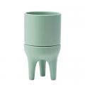 PLANTER, 4" GREEN 3 LEG W/SAUCER