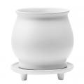 PLANTER, LG WHITE FOOTED 5.5"