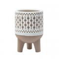 PLANTER, 4" SM WHITE LATTICE