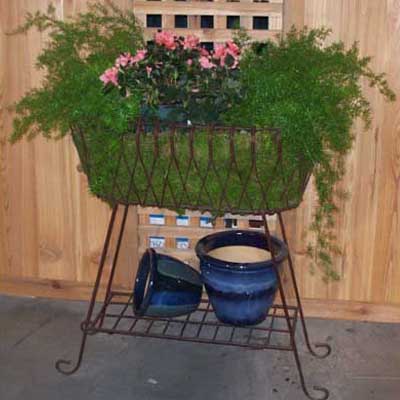 PLANT STAND, 32" DEEP BASKET WHT