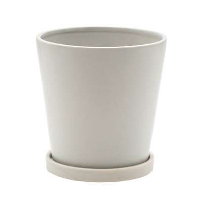 PLANTER, 6" GRAY W/SAUCER