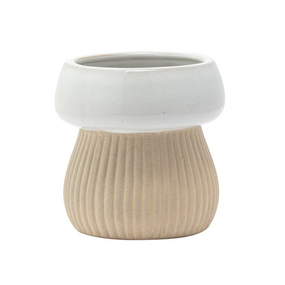 PLANTER, 3" MUSHROOM WHITE/BEIGE