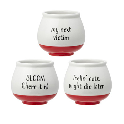 Red & White Witty Cache Pots (sold seperatly)
