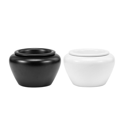 POT, 4.5" SELF WATER BLACK/WHITE