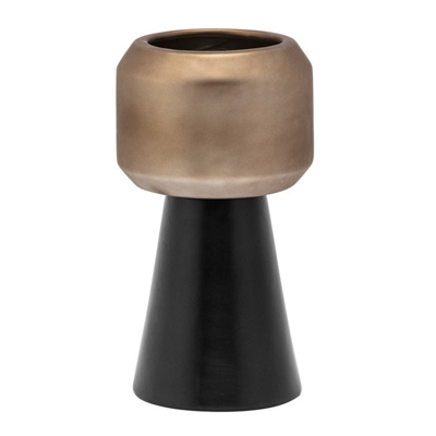PLANTER, 3.25 SM BRONZE ON BLACK