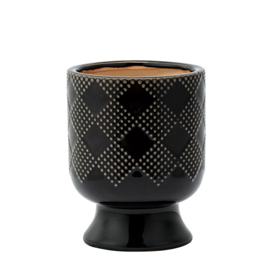 PLANTER, 3.75 SM BLACK PEDESTAL