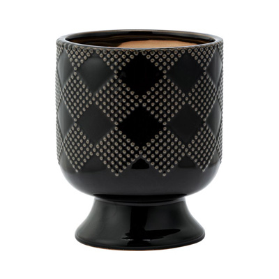 PLANTER, 5.5" LG BLACK PEDESTAL