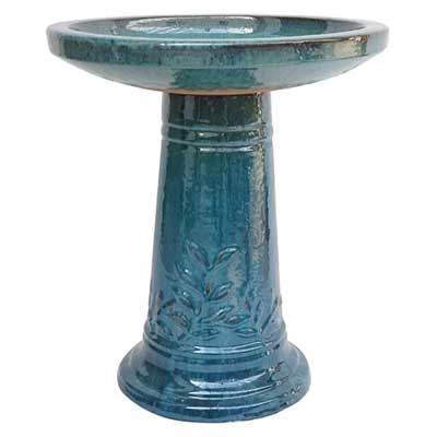 BIRDBATH, 16.5"W SM LEAF GREEN