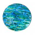 BIRDBATH, EMBOSSED METALLIC FISH