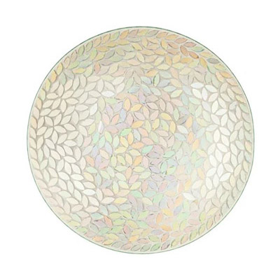 BIRDBATH, 18" MOSAIC IRIDESCENT