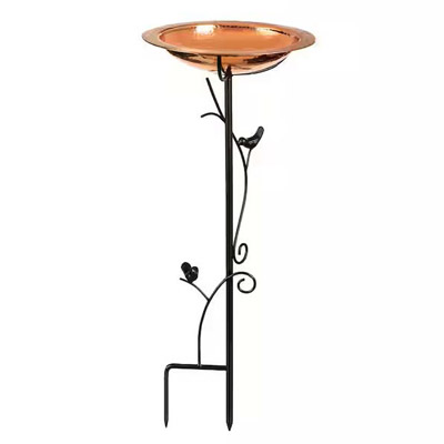 BIRDBATH, COPPER W/BIRDS