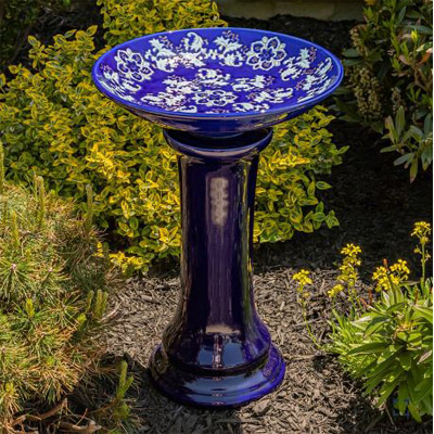 BIRDBATH, 24" BLUE MADISON