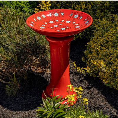 BIRDBATH, 24" RED ALICE