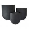 PLANTER, 22"W RUSTIC CASK BLACK