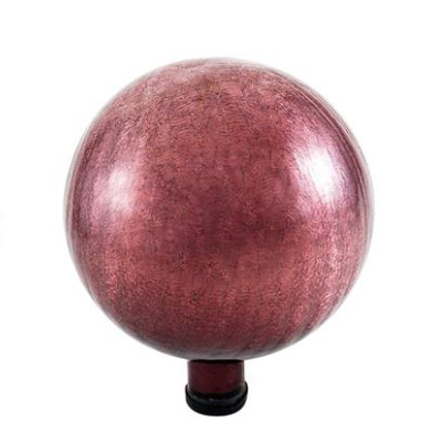 GAZING GLOBE, 6" CRACKLE PLUM