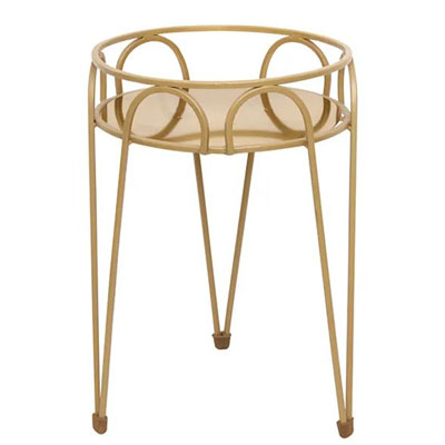 PLANT STAND, GILDED BRASS 10"H