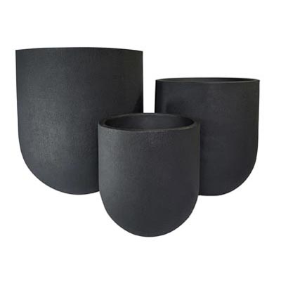 PLANTER, 13"W RUSTIC CASK BLACK