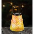 LANTERN, 9" SOLAR MURANO AMBER