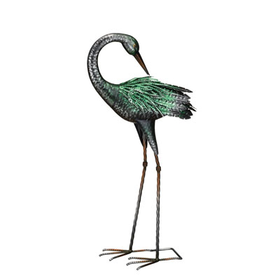 CRANE, IRIDESCENT PREENING 28" H