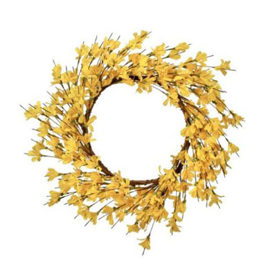 WREATH, 24" YELLOW FORSYTHIA