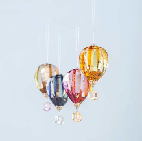 Vibrant Hot Air Balloon Sun Charm