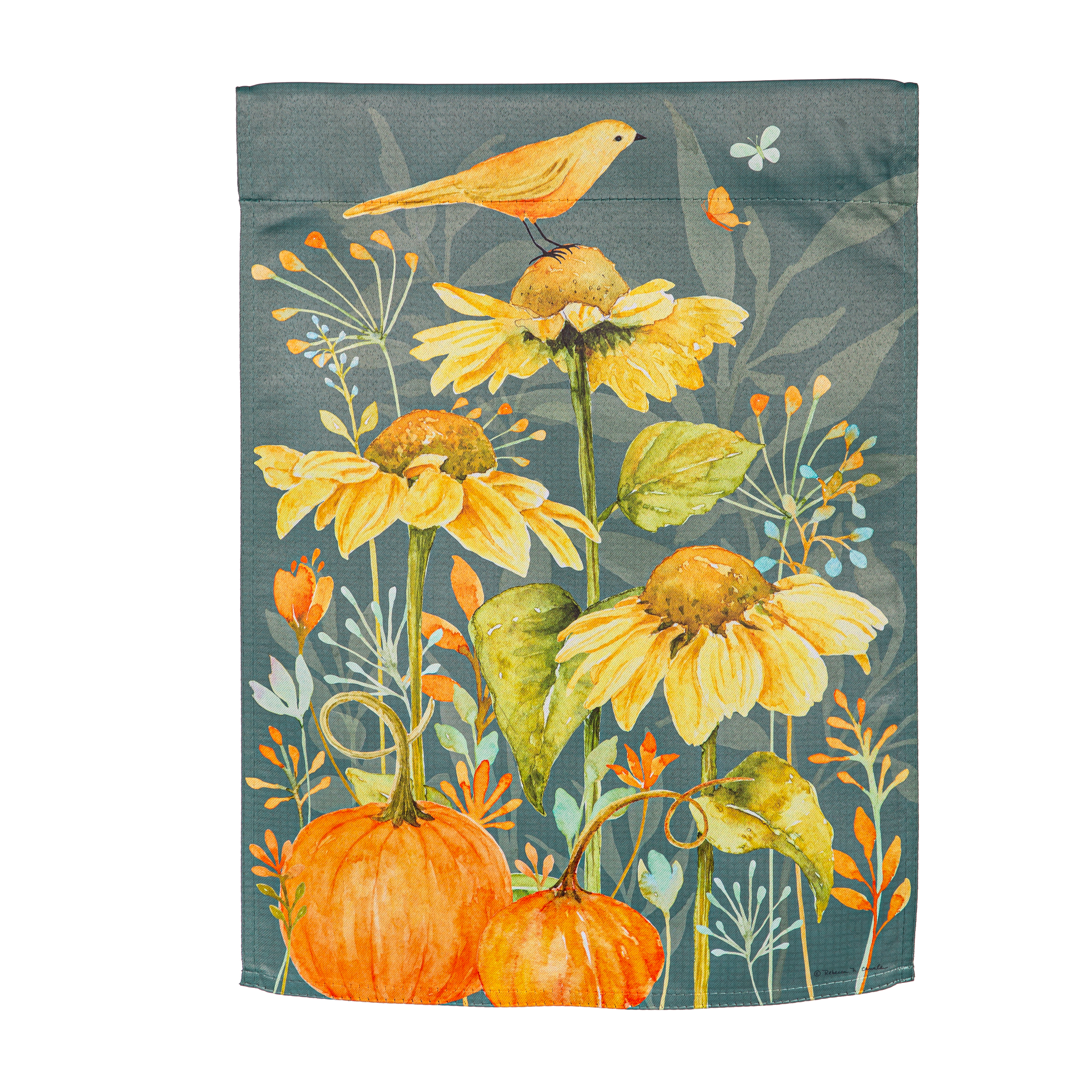 Sunflower & Pumpkin Suede Mini Flag