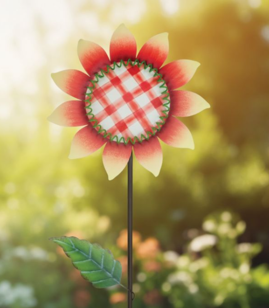 White Sunflower Garden Stake