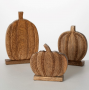 Rustic Wooden Pumpkin 9" Tall