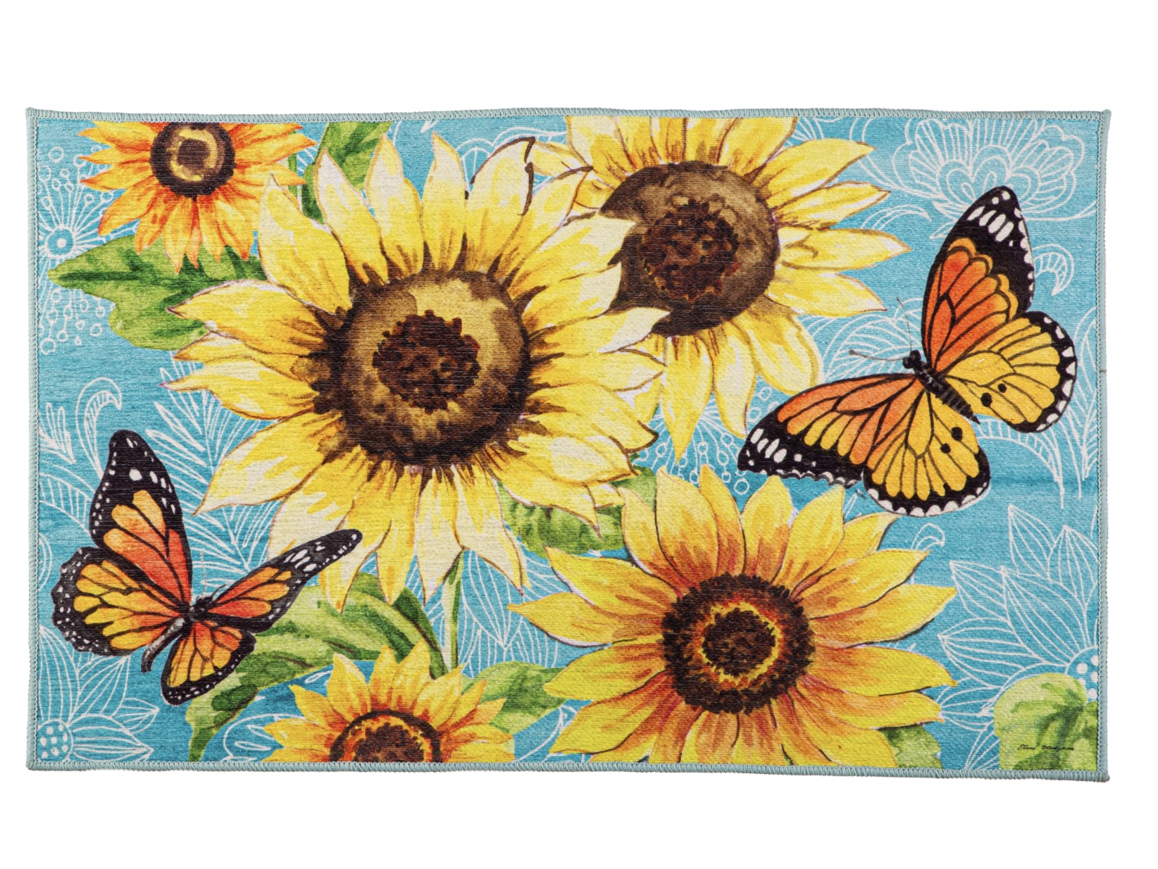 Butterfly's and Sunflower's Door Mat