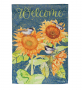 Sunflowers and Birdies Suede Mini Flag