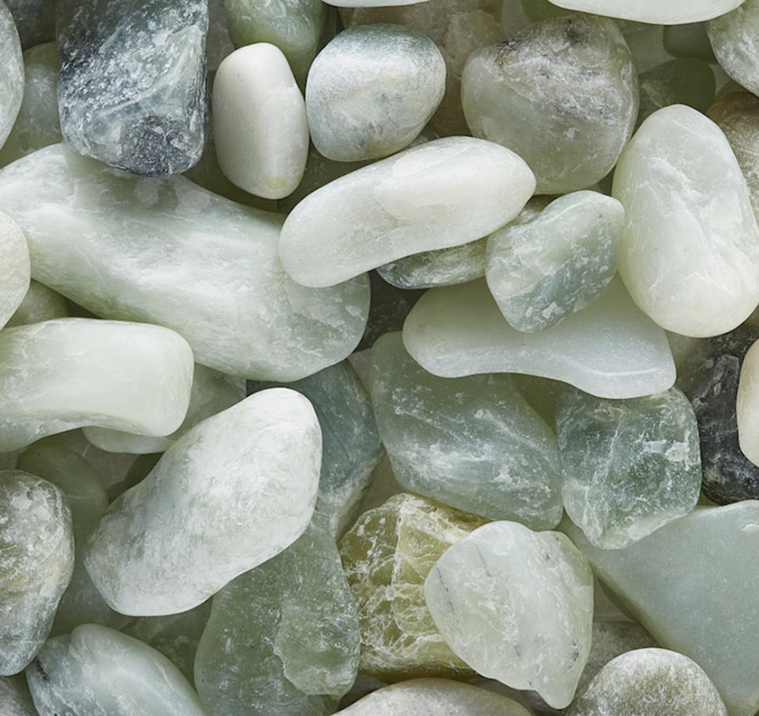 Polished Stone Jade Pebbles 5lb Bag