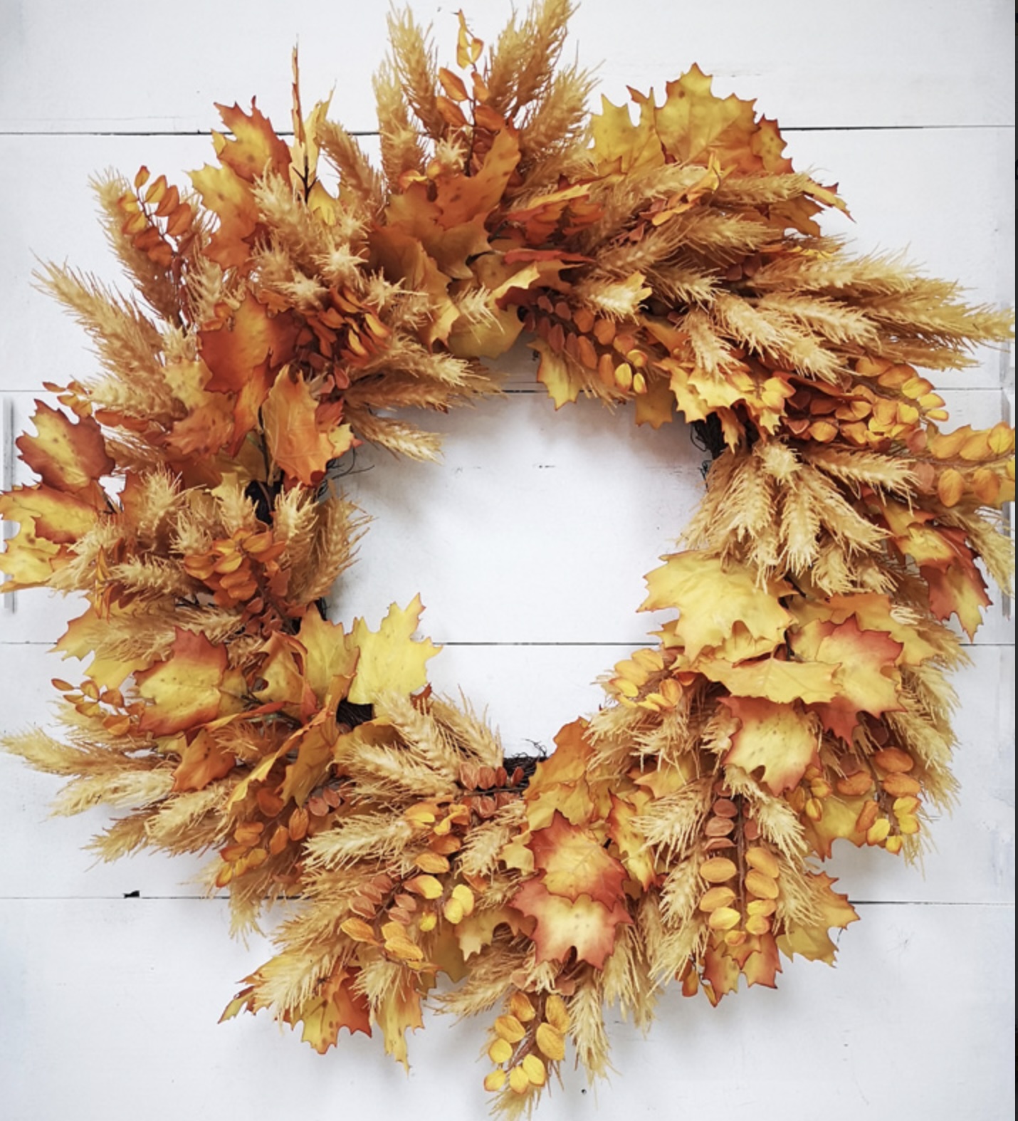 Yellow & Gold Reed Wreath 30"