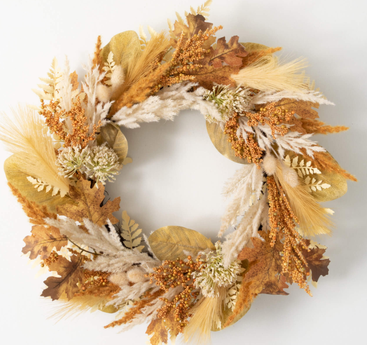 Mixed Foliage & Pampas Wreath