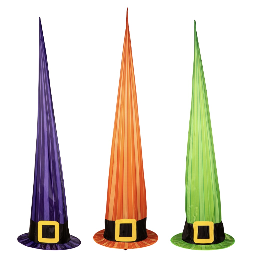 Halloween Witch Hat Garden Stake with Color Changing Lights