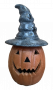 Cheerful Pumpkin with Witches Hat