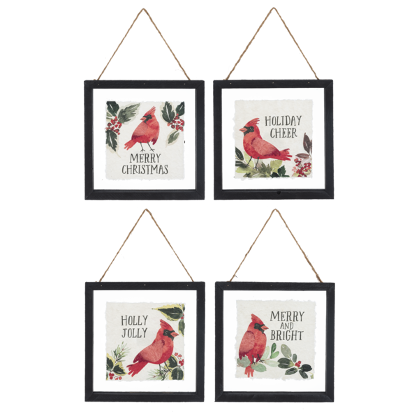 Framed Cardinal Wall Decor 9"