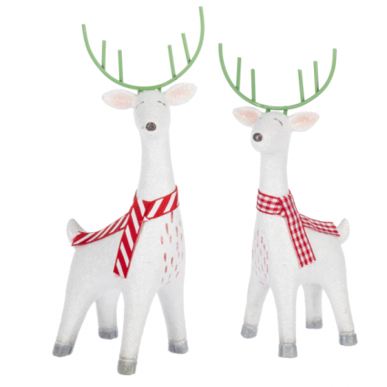 Peppermint Deer Figurines