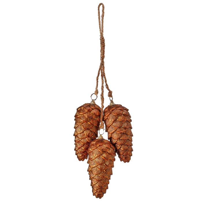 Copper Pine Cone Ornaments