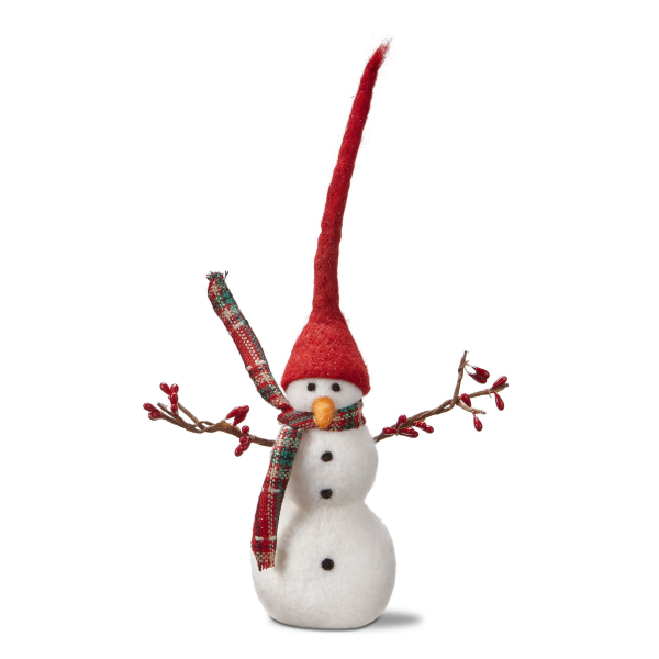 SNOWMAN, SM 12"H BRANCH ARMS