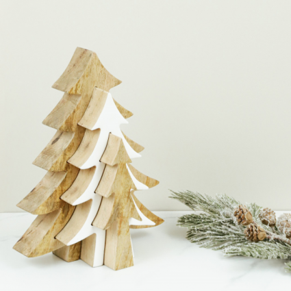 Mango Wood ChristmasTree with 2 Inner Cutouts 