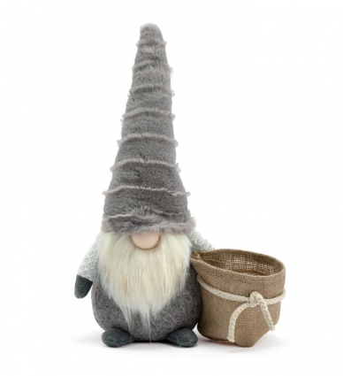 Gray Gnome with Planter