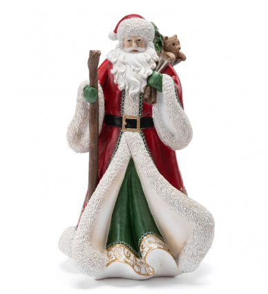 Elegant Santa with Staff and Bag