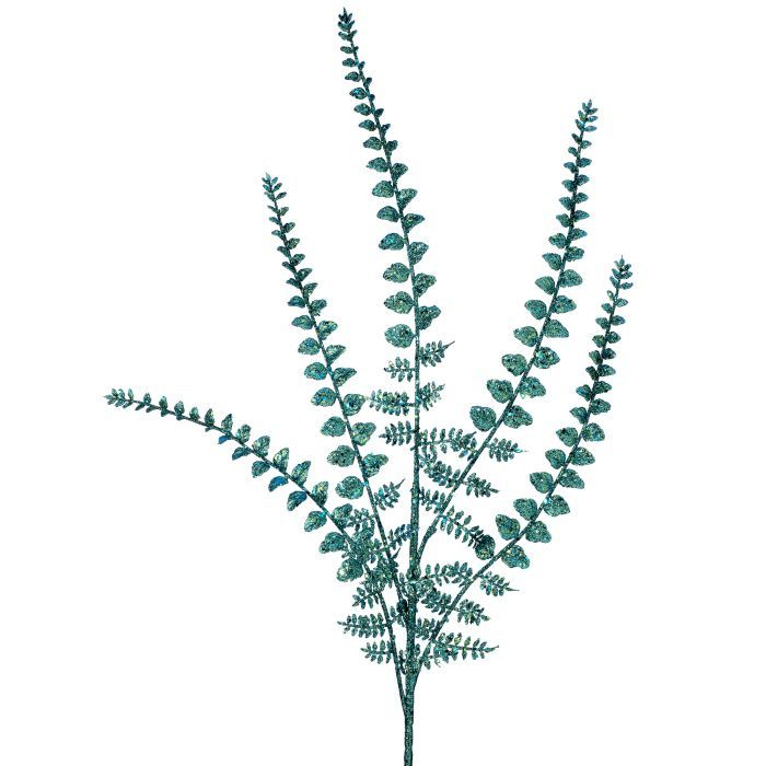 Blue Glitter Ladder Fern Spray