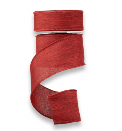 Textured Burgundy Linen Wired Ribbon