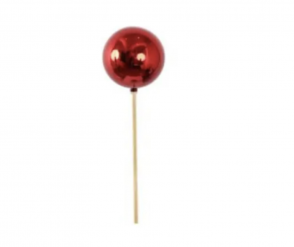 Red Ball Ornament Stem