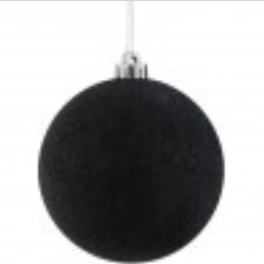 Black Glitter Ball Ornament