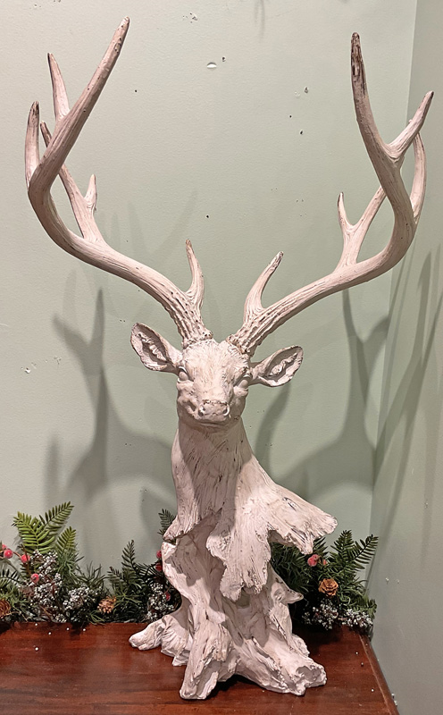 White Deer Head Sculpture