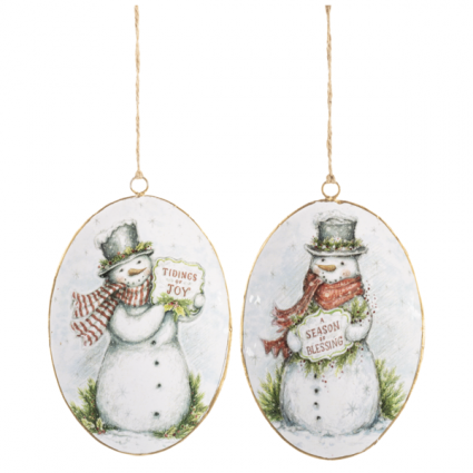 Snowman Disk Ornament