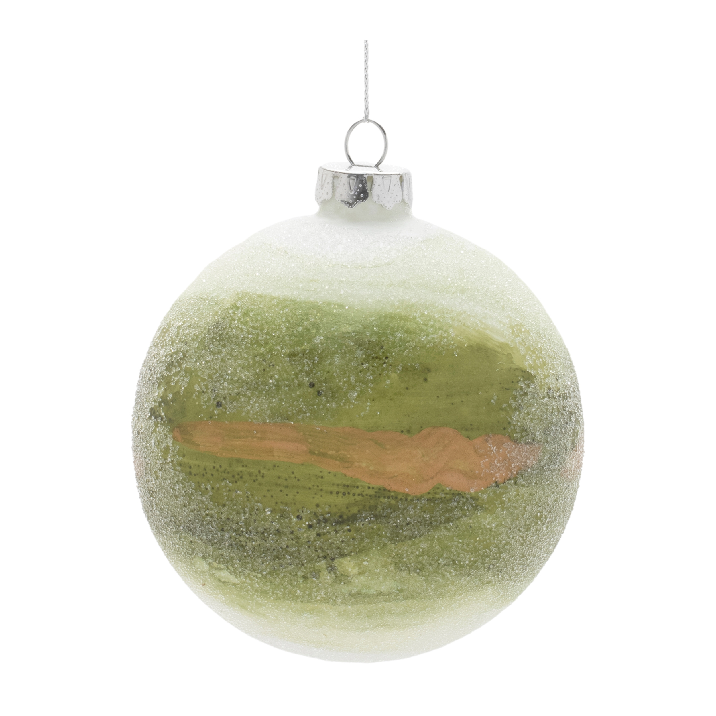 Green Beige Glass Ornament